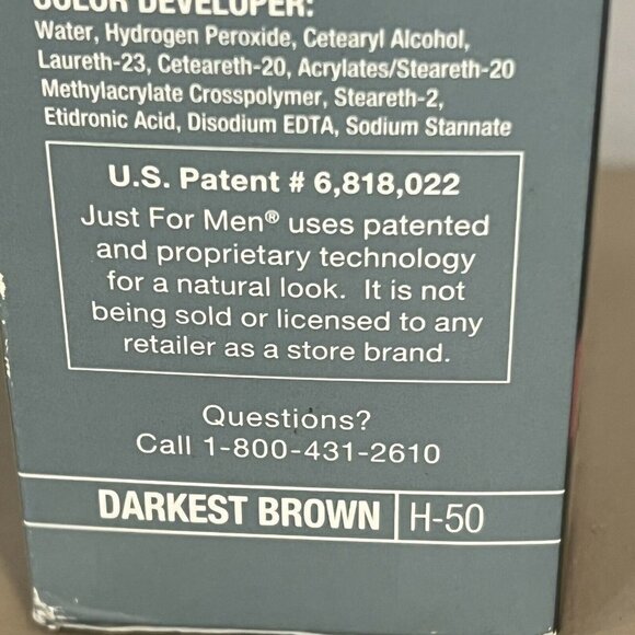 Just for Men Original Formula #H-50 Darkest Brown Shampoo-In Hair Color - Picture 14 of 15